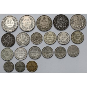 Bułgaria, 5 stotinek - 50 leva 1906-1943 - zestaw (20szt)