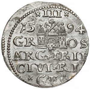 Zygmunt III Waza, Trojak Ryga 1594 - LIV - wczesny