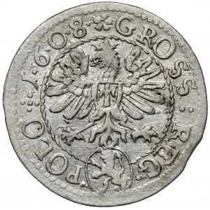 Zygmunt III Waza, Grosz Kraków 1608 - REX : PO - b.rzadki