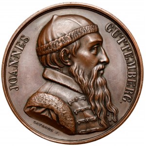 Francja, Medal bez daty (XIXw.) - Joannes Guttemberg