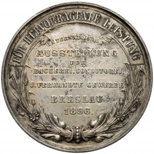 Śląsk, Wrocław, Medal 1896 - Wystawa Cukiernicza i Piekarnicza