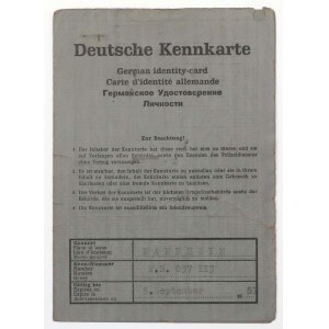 Niemcy, Mannheim, Kenkarte 1946 - dla właściciela Kinoteatru