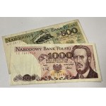 Zestaw banknotów polskich 1940-1988 w tym 2x przedruki z epoki (6szt)