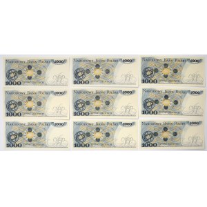 1.000 zł 1975 - KOLEKCJA SERII - zestaw (9szt)