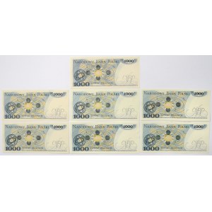 1.000 zł 1982 - serii MIX - zestaw (7szt)