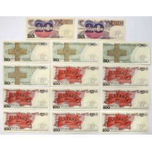 Zestaw 20, 50 i 100 zł 1982-1988 (14szt)