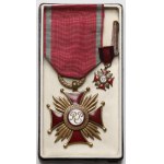 II RP, Złoty Krzyż Zasługi - Gontarczyk + miniatura - w ORYGINALNYM pudełku