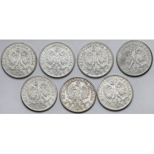 Głowa Kobiety, 2 złote 1932-1934 - zestaw (7szt)
