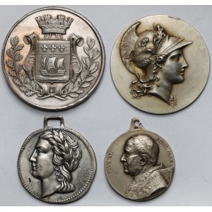 Włochy i Francja, Medale (XIX-XX w.) - zestaw (4szt)