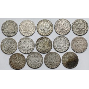 Głowa Kobiety, 2 złote 1932-1934 - zestaw (14szt)