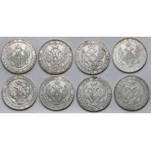 3/4 rubla = 5 złotych 1834-1841 - zestaw (8szt)