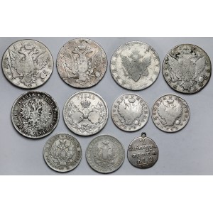 Rosja, Ruble, Połtiny i 2 abazi - zestaw (11szt)