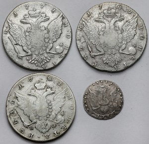 Russia, from 15 kopecks to 1 ruble 1769-1782 - set (4pcs)