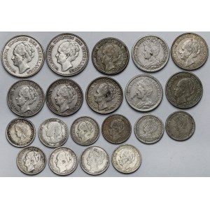 Niderlandy, 10 centów - 1/2 guldena 1897-1944 - zestaw (20szt)