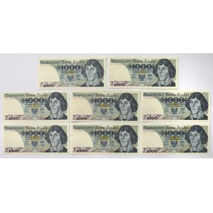 1.000 zł 1982 - MIX serii - zestaw (8szt)