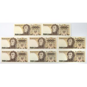 500 zł 1982 - MIX serii - zestaw (8szt)