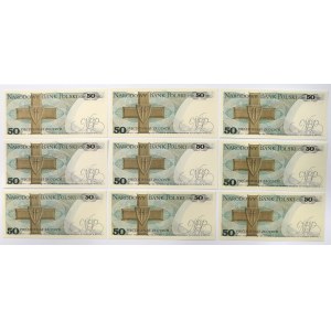 50 zł 1975 - KOLEKCJA SERII - zestaw (9szt)