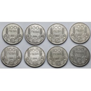 Bułgaria, 100 leva 1934-1937 - zestaw (8szt)