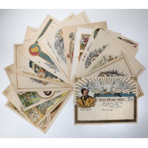 Historyczne TELEGRAMY Patriotyczne - bardzo ładne (15szt)