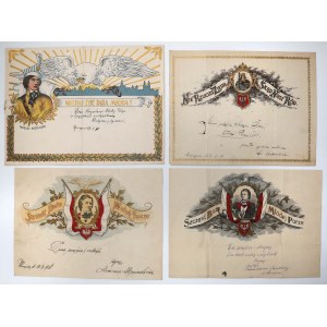 Historyczne TELEGRAMY Patriotyczne - bardzo ładne (15szt)