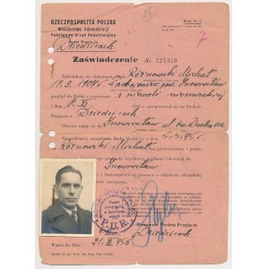 Zaświadczenie repatriacyjne 1945 - z niewoli niemieckiej