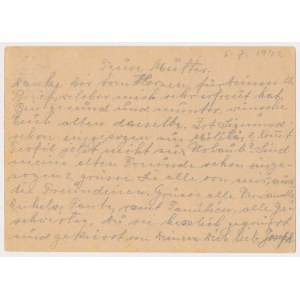 Okupacja, AUSCHWITZ Obóz koncentracyjny, korespondencja z obozu 07.1942