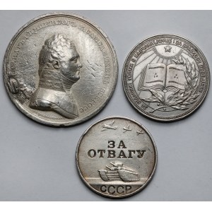 Rosja, Medale - w tym RZADKI - zestaw (3szt)