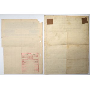 Rachunek firmowy LUDWIK GEYER S.A. Łódź i Dokument sprzedaży Obligacji Poż. Dolarowej (2szt)