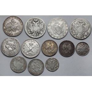 Rosja, od 20 kopiejek do rubla (XVIII-XX w.) - zestaw (12szt)