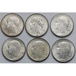 Głowa Kobiety, 10 złotych 1932 - zestaw (6szt)