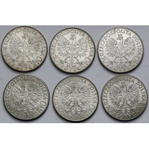 Głowa Kobiety, 10 złotych 1932 - zestaw (6szt)