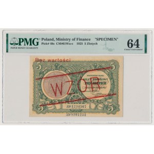 Bilet zdawkowy, 5 złotych 1925 Konstytucja - WZÓR