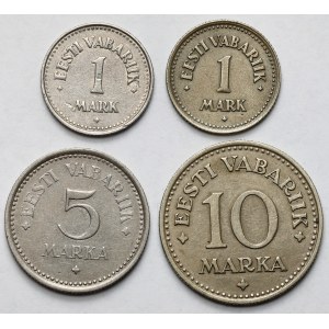 Estonia, 1 - 10 marka 1922-1925 - zestaw (4szt)