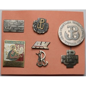 PRL / III RP, Przypinki patriotyczne - zestaw (7szt)