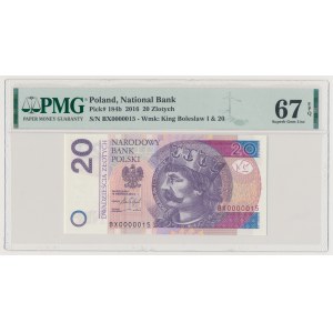 20 zł 2016 BX - 0000015 - niski numer