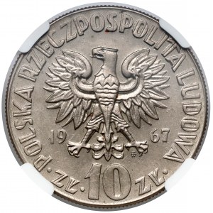 Próba MIEDZIONIKIEL 10 złotych 1967 Skłodowska - rzadkość