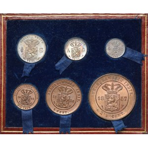 Holenderskie Indie Wschodnie, od 1/2 centa do 1/4 guldena 1855-1857 - zestaw (6szt)