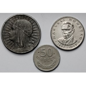 Falsyfikaty z epoki 50 groszy - 20 złotych 1932-1976 - zestaw (3szt)