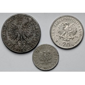 Falsyfikaty z epoki 50 groszy - 20 złotych 1932-1976 - zestaw (3szt)