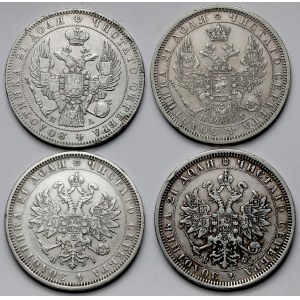 Rosja, Ruble 1846-1878 - zestaw (4szt)