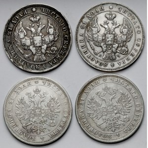 Rosja, Ruble 1842-1875 - zestaw (4szt)