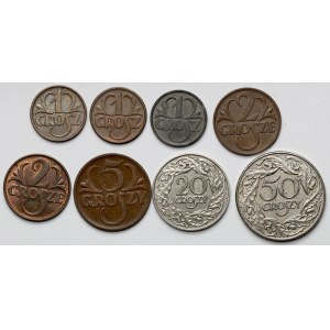 1 - 50 groszy 1923-1939 - zestaw (8szt)