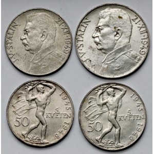 Czechosłowacja, 50 - 100 koron 1948-1949 - zestaw (4szt)