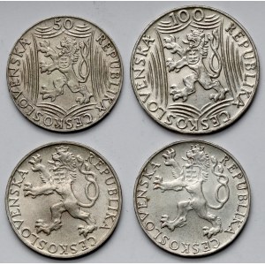 Czechosłowacja, 50 - 100 koron 1948-1949 - zestaw (4szt)