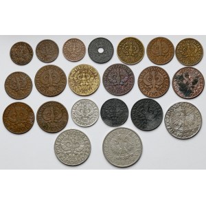 1 grosz - 1 złoty 1923-1939 - zestaw (21szt)