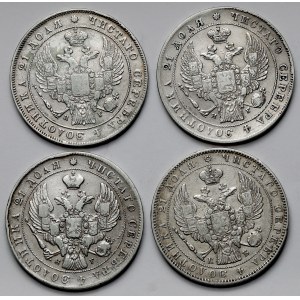 Rosja, Ruble 1833-1845 - zestaw (4szt)