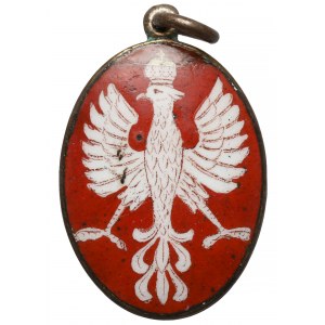Emaliowany medalion z wizerunkiem Orła Białego w Koronie 1915 (?)