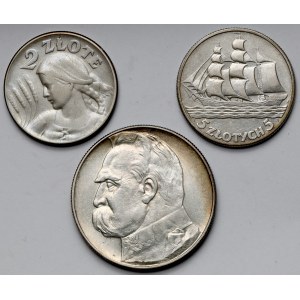 2 - 10 złotych 1925-1937 - zestaw (3szt)