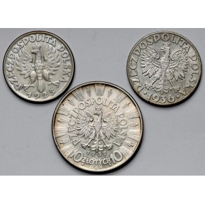 2 - 10 złotych 1925-1937 - zestaw (3szt)