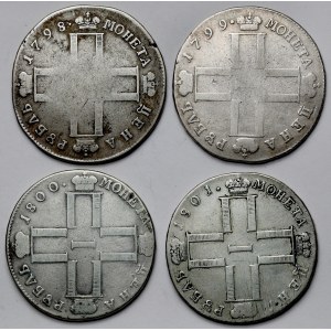 Rosja, Ruble 1798-1801 - zestaw (4szt)